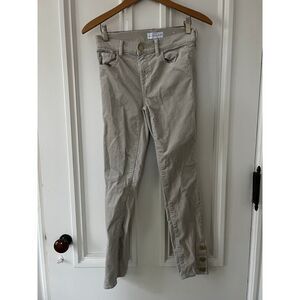 Loft cream colored velvet skinny pants 24/00 with gold ankle buttons
